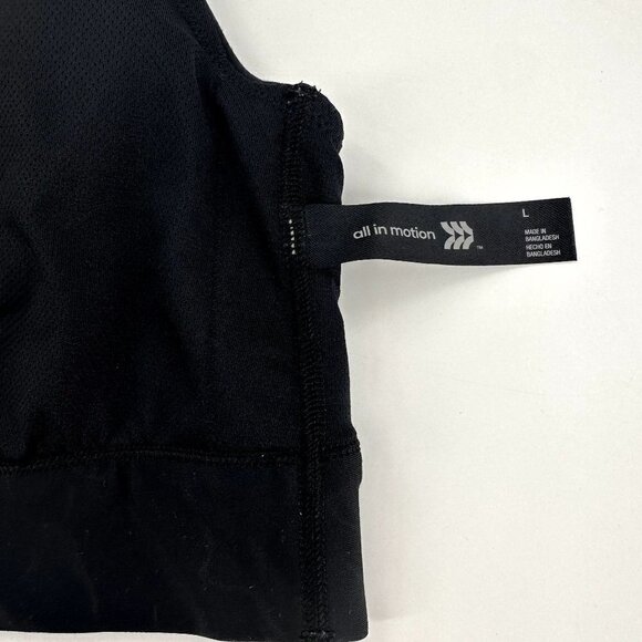 All in Motion  Sports Bra Black Light Grey Marbling Design Size Large - Picture 5 of 8